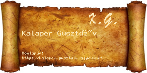 Kalaper Gusztáv névjegykártya