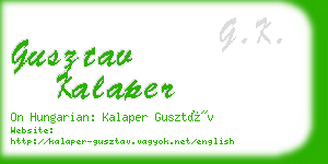 gusztav kalaper business card